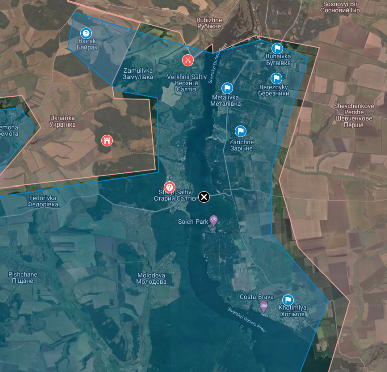 [ Kharkiv Front ] Russian MoD map: Ukraine still hold positions east ...