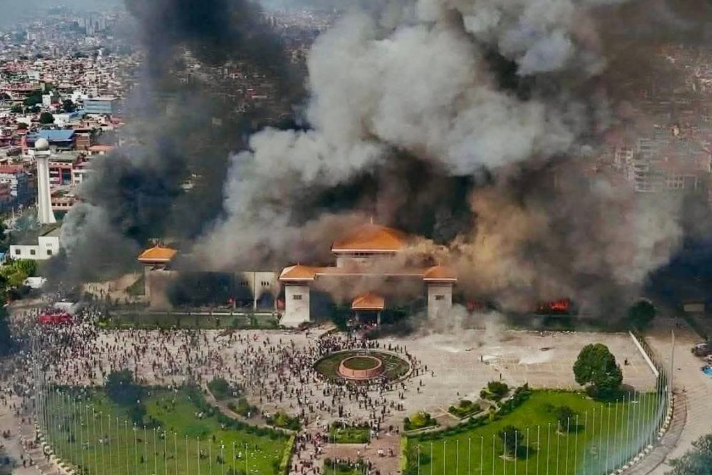NepalParliamentonFire